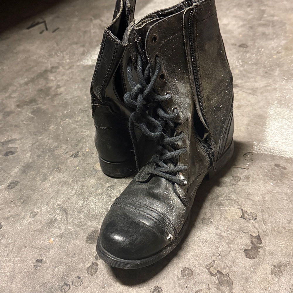 Steve Madden Black Combat Boots